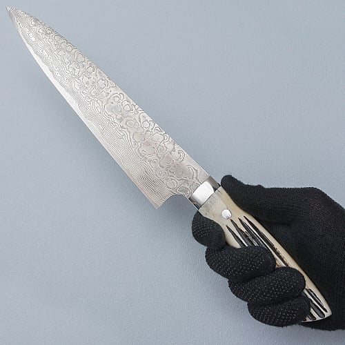 Takeshi Saji SG2 Diamond Damast Staghorn Gyuto 24 cm