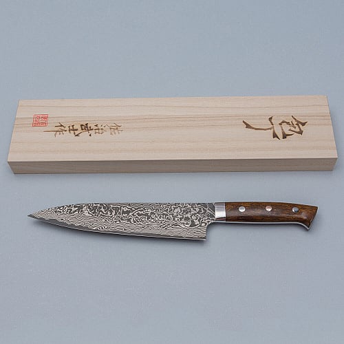 Takeshi Saji SG2 Nickel Damast Ironwood Gyuto 21 cm