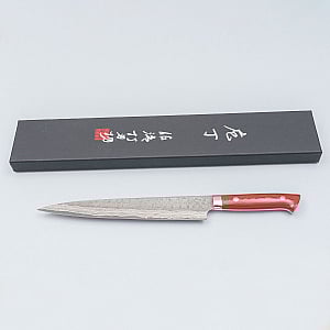 Takeshi Saji VG10 Cross Tsuchime Kurouchi Sujihiki 24 cm