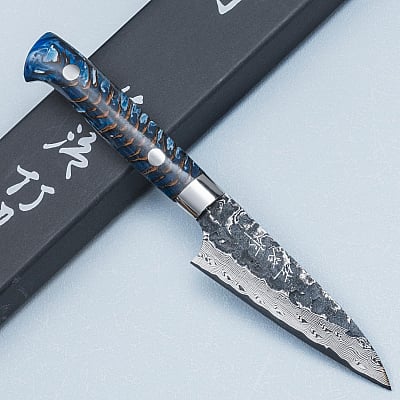 Takeshi Saji VG10 Cross Tsuchime Kurouchi Pinecone Petty 9 cm