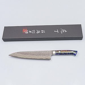 Takeshi Saji VG10 Cross Tsuchime Kurouchi Pinecone Gyuto 21 cm