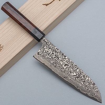 Takeshi Saji SG2 Nickel Damast Santoku 18  cm 