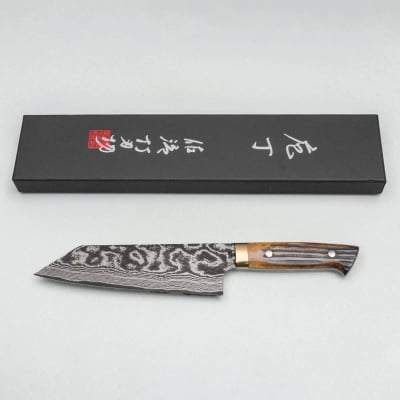 Takeshi Saji VG10 Nickel Damast Staghorn Bunka 17 cm