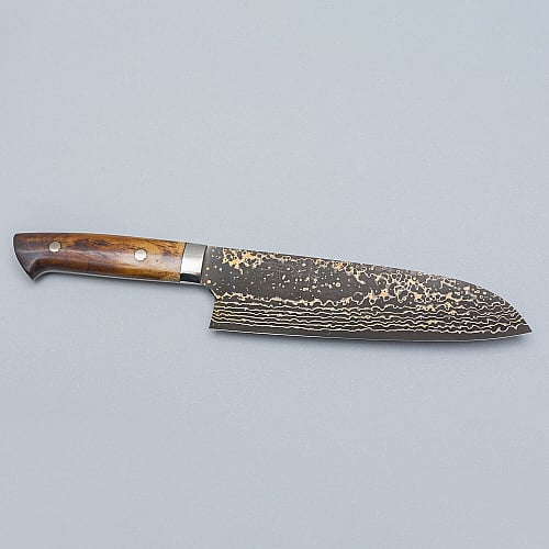 Takeshi Saji VG10 Rainbow Etched Cowhorn Santoku 16.5 cm