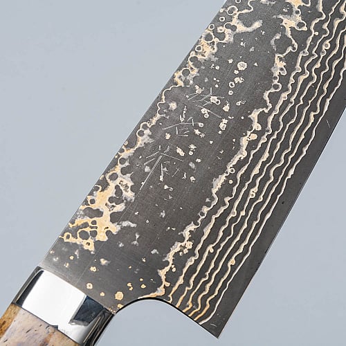 Takeshi Saji VG10 Rainbow Etched Cowhorn Santoku 16.5 cm