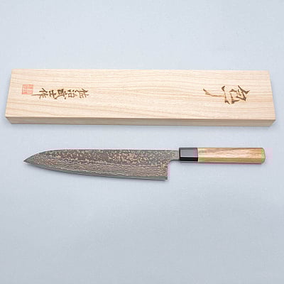 Takeshi Saji Rainbow Nickel VG10 Oak Gyuto 24 cm