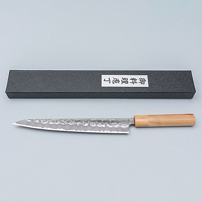Tsunehisa Shirogami Tsuchime Migaki Sujihiki 24 cm