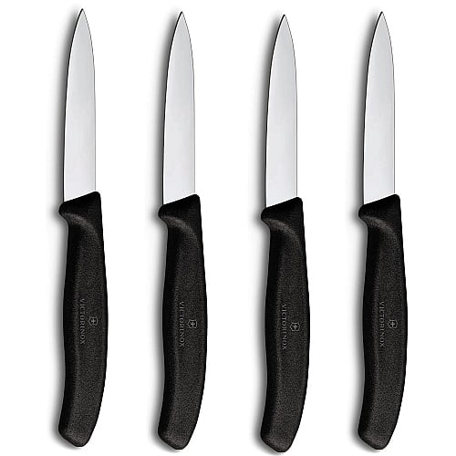 Victorinox Gemüse  und Obstmesser 8 cm Schwarz (4 Stück)
