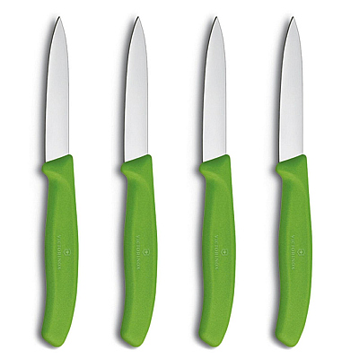 Victorinox Gemüse  und Obstmesser 8 cm Grün (4 Stück)