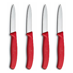 Victorinox Gemüse  und Obstmesser 8 cm Rot (4 Stück)