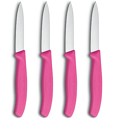 Victorinox Gemüse  und Obstmesser 8 cm Rosa (4 Stück)