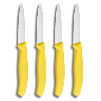 Victorinox Gezahntes Obst- und Gemüsemesser-Set Gelb (4 Teile)