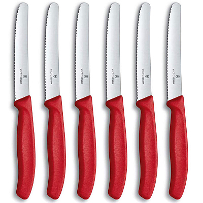 victorinox tafelbestek kartelmes rood set (6 stuks)