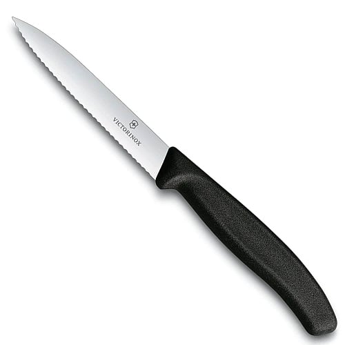 Victorinox Obst  und Gemüsemesser Gezahnt 10 cm Schwarz