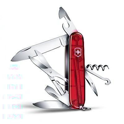 Victorinox Climber Pocket Knife Red Transparent
