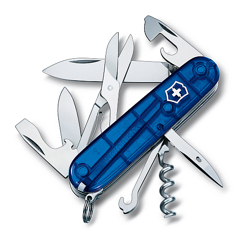 Victorinox Climber Pocket Knife Blue transparent