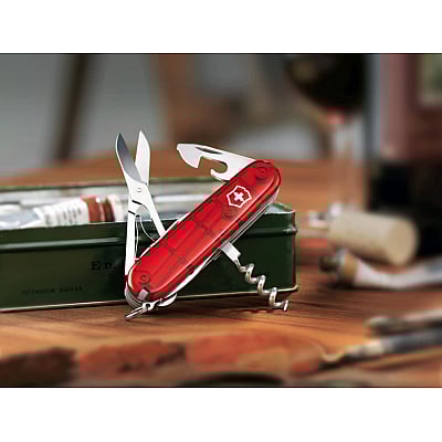 Victorinox Climber Pocket Knife Red Transparent