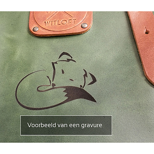 witloft leren schort groen