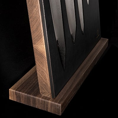 Wunschleder Magnetisch Messenblok Walnotenhout Zwart