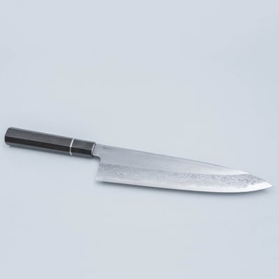 Yoshikazu Tanaka Shirogami #1 Damast Ebony Gyuto 24 cm
