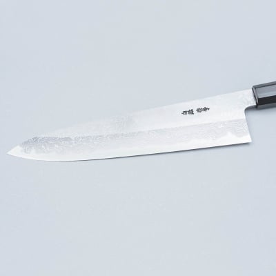 Yoshikazu Tanaka Shirogami #1 Damast Ebony Gyuto 24 cm