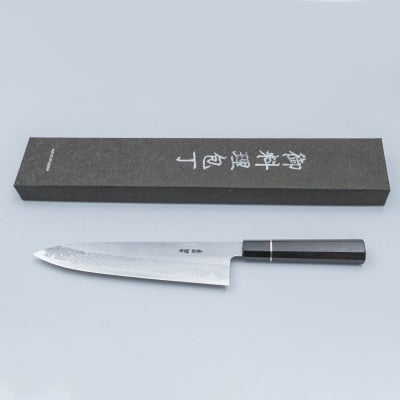 Yoshikazu Tanaka Shirogami #1 Damast Ebony Gyuto 24 cm