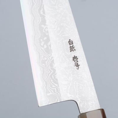 Yoshikazu Tanaka Shirogami #1 Damast Ebony Gyuto 21 cm