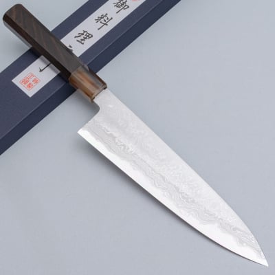 Yoshikazu Tanaka Shirogami #1 Damast Ebony Gyuto 21 cm