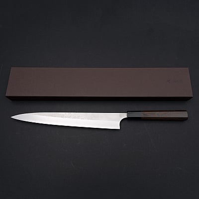 Yoshimi Kato Aogami Super Nashiji Wenge Sujihiki 27 cm