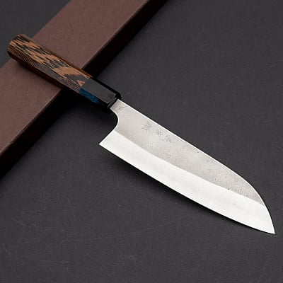 Yoshimi Kato Aogami Super Nashiji Wenge Santoku 17 cm