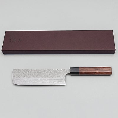 Yoshimi Kato VG10 Tsuchime Damast Rosewood Nakiri 16.5 cm