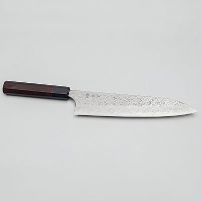 Yoshimi Kato VG10 Tsuchime Damast Rosewood Gyuto 21 cm