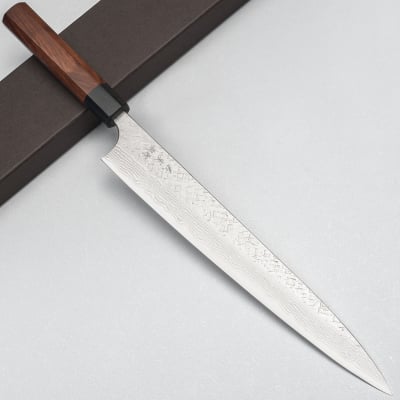 Yoshimi Kato VG10 Tsuchime Damast Rosewood Sujihiki 27 cm