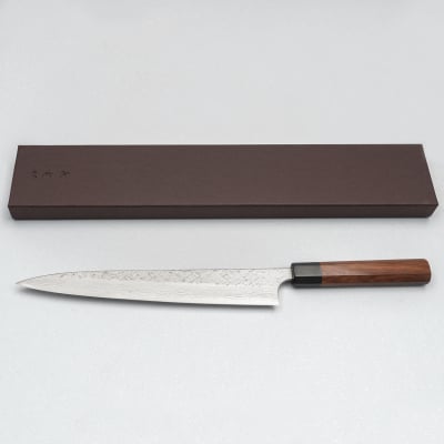Yoshimi Kato VG10 Tsuchime Damast Rosewood Sujihiki 27 cm