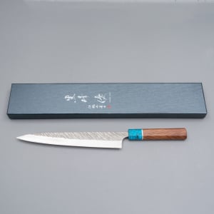 Yu Kurosaki Fujin SG2 Rosewood Turquoise Sujihiki 24 cm