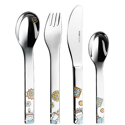 Kinderbestek One Moema Indiaantjes 4-delig