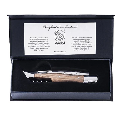 Laguiole Style de Vie Zakmes en Kurkentrekker met Olijfhout