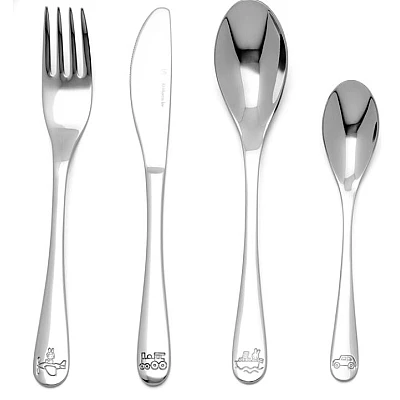 Zilverstad Kinderbestek Nijntjes Voertuigen 4 delig