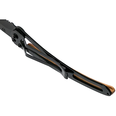 Deejo Zakmes Zwart Tattoo Hunting Scene Gekarteld Olijf Hout 37 g