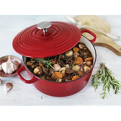 BK Bourgogne Gusseisen Bräter Chili Rot 24 cm