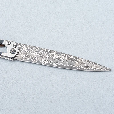Deejo Zakmes Damascus Staal En Ijzerhout 37 gram