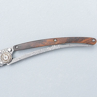 Deejo Zakmes Damascus Staal En Ijzerhout 37 gram