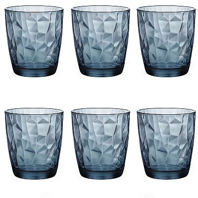 Bormioli Drinkglas Diamond Blauw 30.5 cl (6 stuks) 