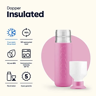 Dopper Isoleerfles Pelican Pink 350 ml