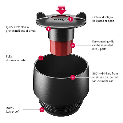 Emsa Reisbeker Rood 360 ml