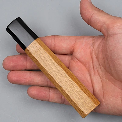 Handvat Teak met Buffelhoorn 128 mm