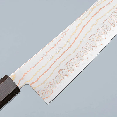 Hatsukokoro Hayabusa Aogami #2 Regenbogen Damast Gyuto 21 cm