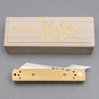 Kanetsune Higonokami Brass Pocket Knife 7 cm