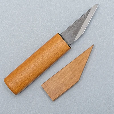 Kanetsune Kiridashi Rikizan Knife Cherry Wood
