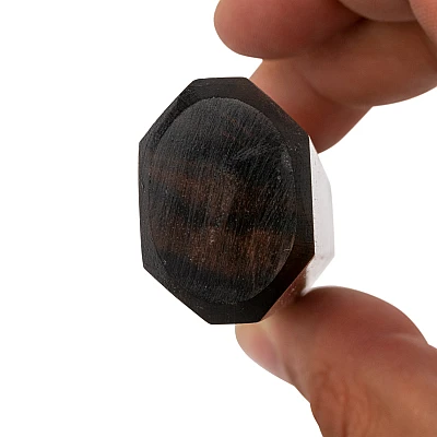 Handvat Donker hout met Ringen Ocatagon